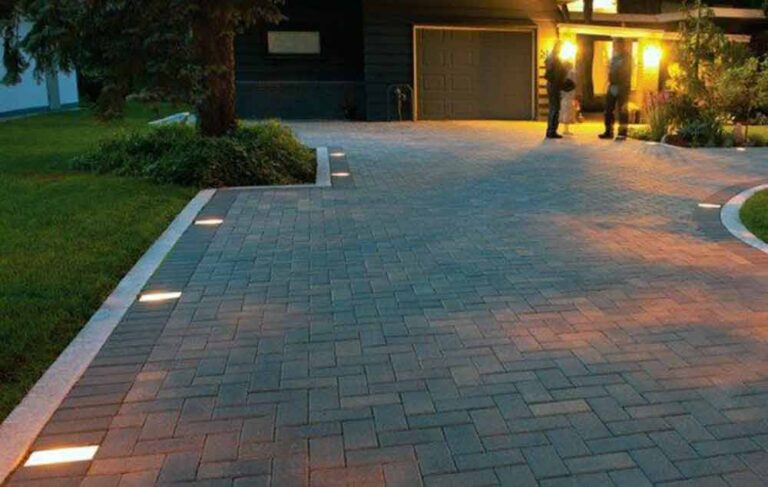 How far apart should driveway lights be