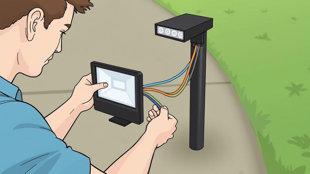 installing the flood light