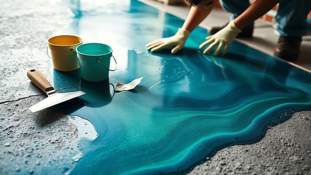 resin installation over concrete