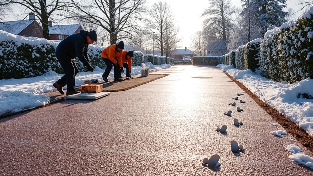 winter installation of resin